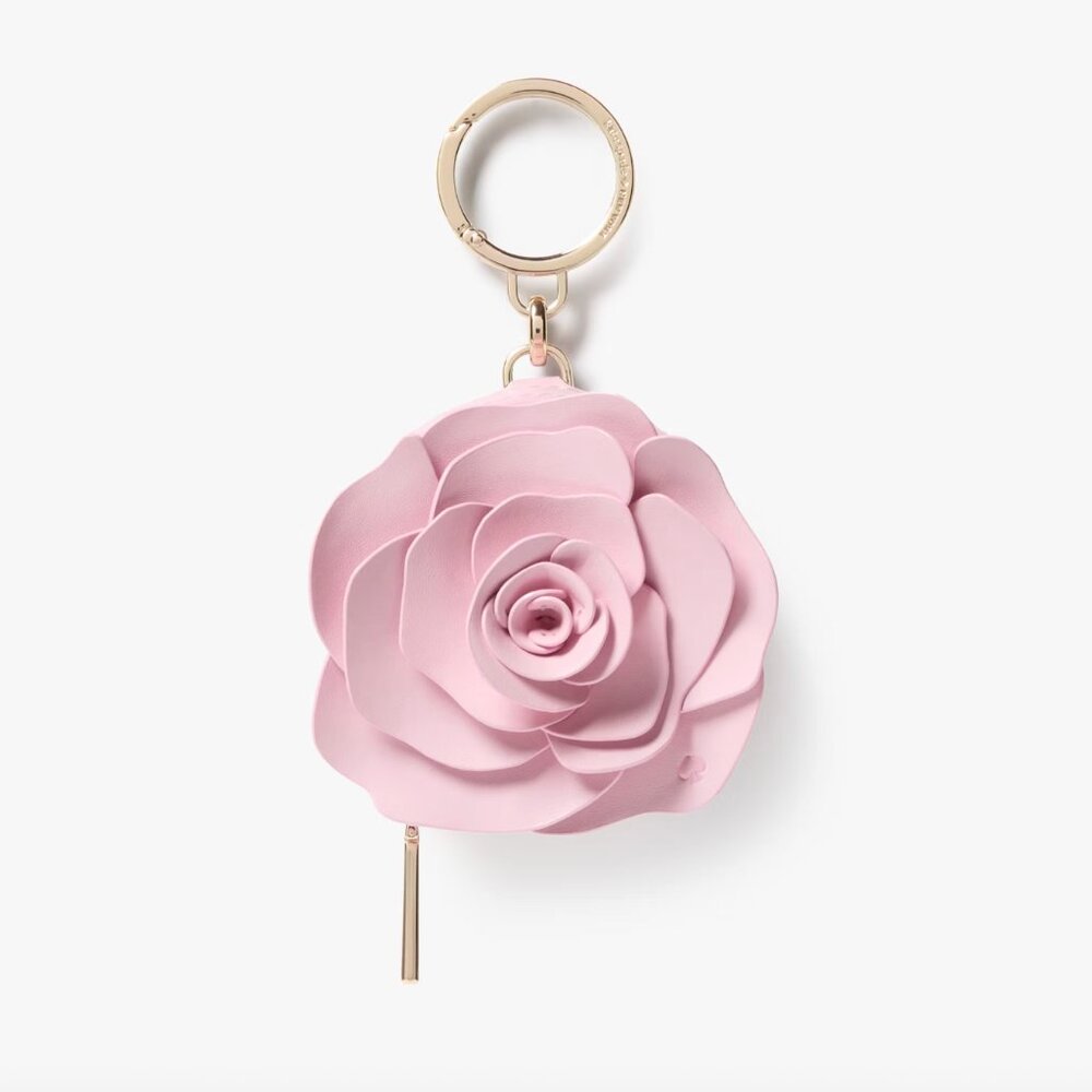 NEW Kate Spade Rose Flora 3D Coin Purse Bag Charm Novelty